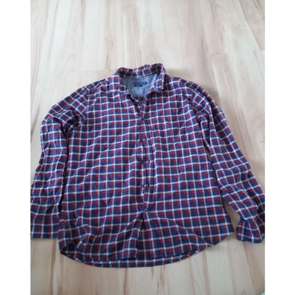 Button-Down Shirt Men's Blue Red and blue plaid